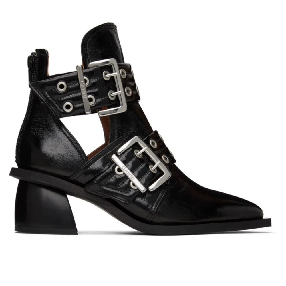 Ganni silver buckle boots. Size 39